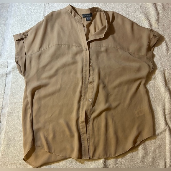 Primark Tan Blouse Relaxed Fit Minimalist Design - Picture 4 of 4